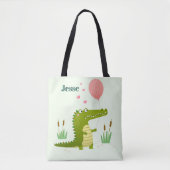 Adorables Reptile Cartoon Alligator Custom Tasche (Vorderseite)