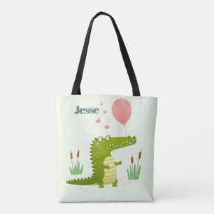 Adorables Reptile Cartoon Alligator Custom Tasche