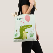 Adorables Reptile Cartoon Alligator Custom Tasche (Von Nahem)