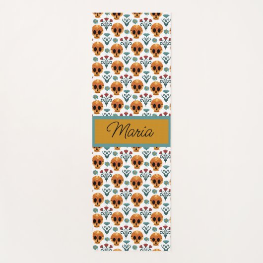 Adorables Skulls Day of the Dead Custom Yogamatte (Vorderseite)