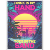 Adorables Synthwave/Vaporwave Retro 80er Aufkleber (Vorderseite)