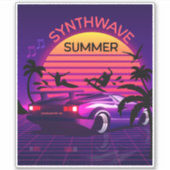 Adorables Synthwave/Vaporwave Retro 80er Sticker (Vorderseite)