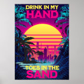 Adorables Synthwave/Vaporwave Retro 80er Tropical Poster (Vorne)