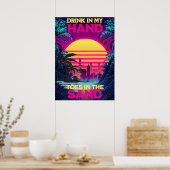Adorables Synthwave/Vaporwave Retro 80er Tropical Poster (Küche)