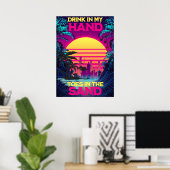Adorables Synthwave/Vaporwave Retro 80er Tropical Poster (Heimbüro)