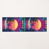 Adorables Synthwave/Vaporwave Retro 80er Yogamatte (Rückseite (Horizontal))