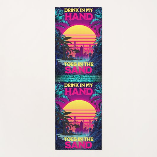 Adorables Synthwave/Vaporwave Retro 80er Yogamatte (Vorderseite)