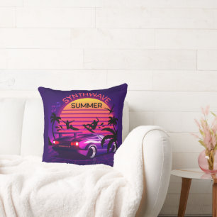 Adorables Synthwave Vaporwave Retro Tropical Throw Kissen