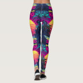 Adorables Synthwave/Vaporwave Style Yoga Leggings (Rückseite)