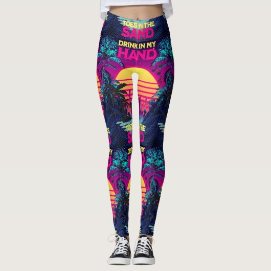 Adorables Synthwave/Vaporwave Style Yoga Leggings (Vorderseite)