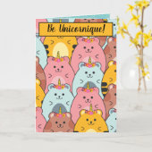 Adorables Unicornique Kätzchen "Be Unicornique" Karte (Gelbe Blume)