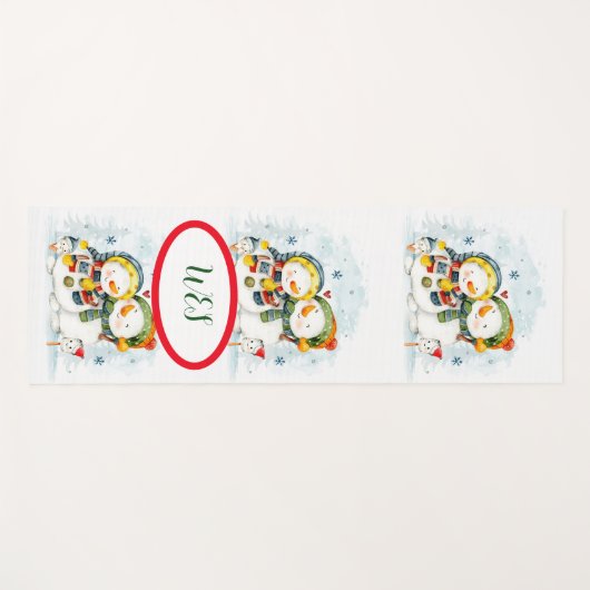 Adorables Weihnachten Snowman & Frauen Yogamatte (Vorderseite (Horizontal))