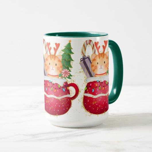 Adorables Weihnachten Wunderbare Katze Tasse (VorderseiteRechts)