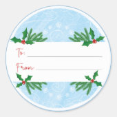 Adorables Weihnachts-Holly-Branch-Geschenk-Aufkleb Runder Aufkleber (Vorderseite)