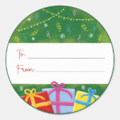 Adorables Weihnachtsgeschenke Geschenke Tag Sticke Runder Aufkleber (Vorderseite)