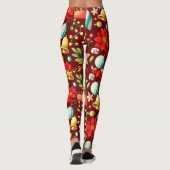 Adorables Weihnachtsgeschenke und Ornamente Leggings (Rückseite)