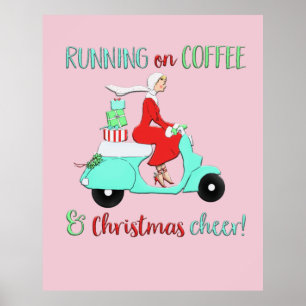 Adorables Weihnachtskaffee und Heiterkeit Poster