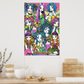 Adoralicious Rainbow Fairy Friends Poster (Küche)