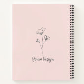 Adoralistisch mit Monogramm rosa, blumengrün Notizblock (Rückseite)