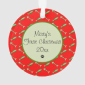 Adoranle Kitty-Katzen-Foto und Name Ornament (Rückseite)