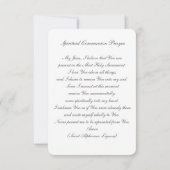 Adoration, Act of Spiritual Communion, Prayer Card Einladung (Rückseite)