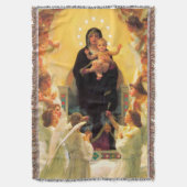 Adoration Blanket Jesus & Jungfrau Mary & Angels Decke (Vorderseite Vertikal)