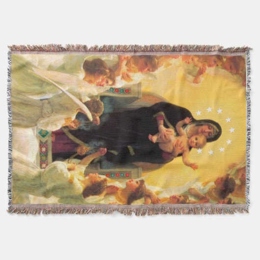 Adoration Blanket Jesus & Jungfrau Mary & Angels Decke (Vorderseite)