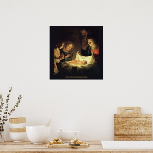 Adoration des Kindes - Honthorst c1622 Poster (Küche)