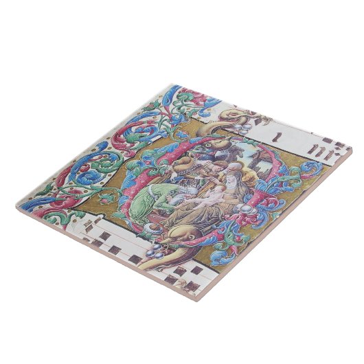 ADORATION OF MAGI , NATIVITY MONOGRAM WITH DOLPHIN FLIESE (Seite)