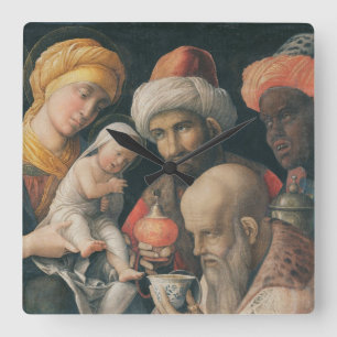Adoration of the Magi, c.1495-1505 Quadratische Wanduhr