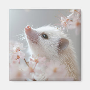 Adorativer Igel unter Frühlingsblüten Magnet