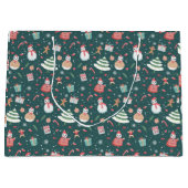 Adorbale Snowman Weihnachtsmuster Große Geschenktüte (Vorderseite)