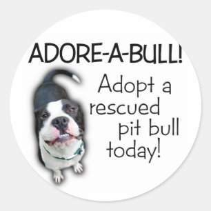 Adore-A-Bull Pit Bull! Runder Aufkleber