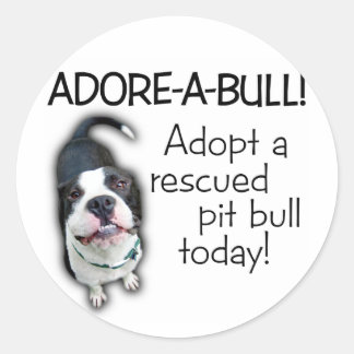 Adore-A-Bull Pit Bull! Runder Aufkleber