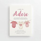 Adore A Girl Baby Shower Invitation Einladung