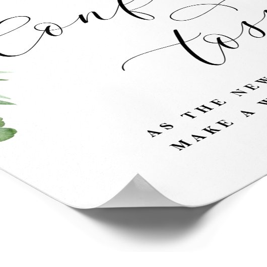 Adore Confetti Toss sendet neues Hochzeitszeichen  Poster (Ecke)