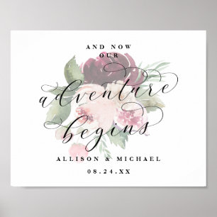 Adore Floral Adventure fängt Chic Wedding Sign an Poster