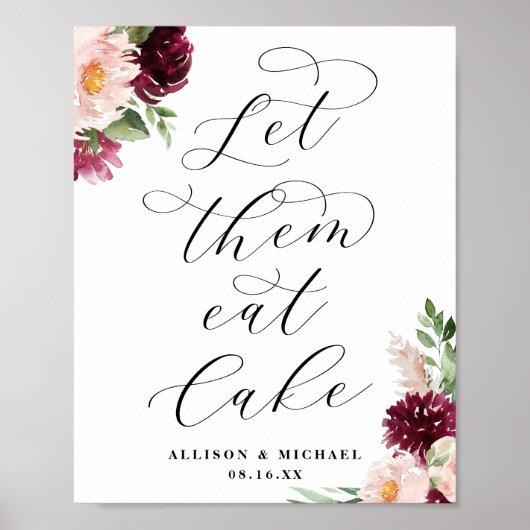 Adore Floral Ließ sie zum Hochzeitszeichen Poster (Vorne)