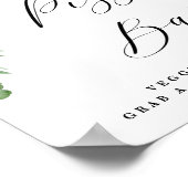 Adore Floral Pizza Buffet Script Wedding Poster (Ecke)