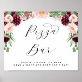 Adore Floral Pizza Buffet Script Wedding Poster (Vorne)