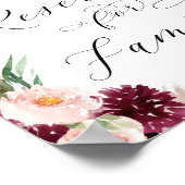 Adore | Floral reserviert für Familienhochzeit Poster (Ecke)