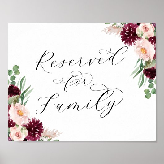 Adore | Floral reserviert für Familienhochzeit Poster (Vorne)