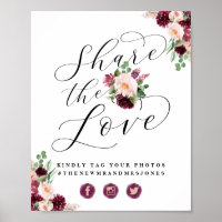 Adore Floral Share Liebe Foto Hashtag-Zeichen
