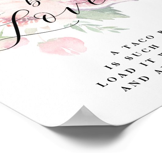Adore Floral Taco Bout Liebe Hochzeit Poster (Ecke)