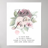 Adore Floral Taco Bout Liebe Hochzeit Poster (Vorne)
