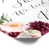 Adore Floral Take A Shot Script Empfang Bar Sign Poster (Ecke)