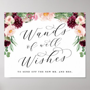 Adore Floral Wand Streamers senden Hochzeitszeiche Poster