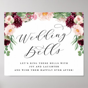 Adore Floral Wedding Bells senden Hochzeitszeichen Poster