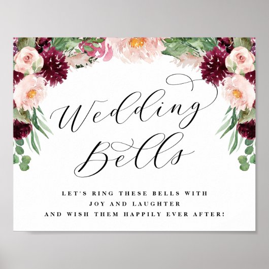 Adore Floral Wedding Bells senden Hochzeitszeichen Poster (Vorne)