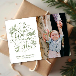 Adore Him Weihnachtskarte für Fotos Feiertagskarte